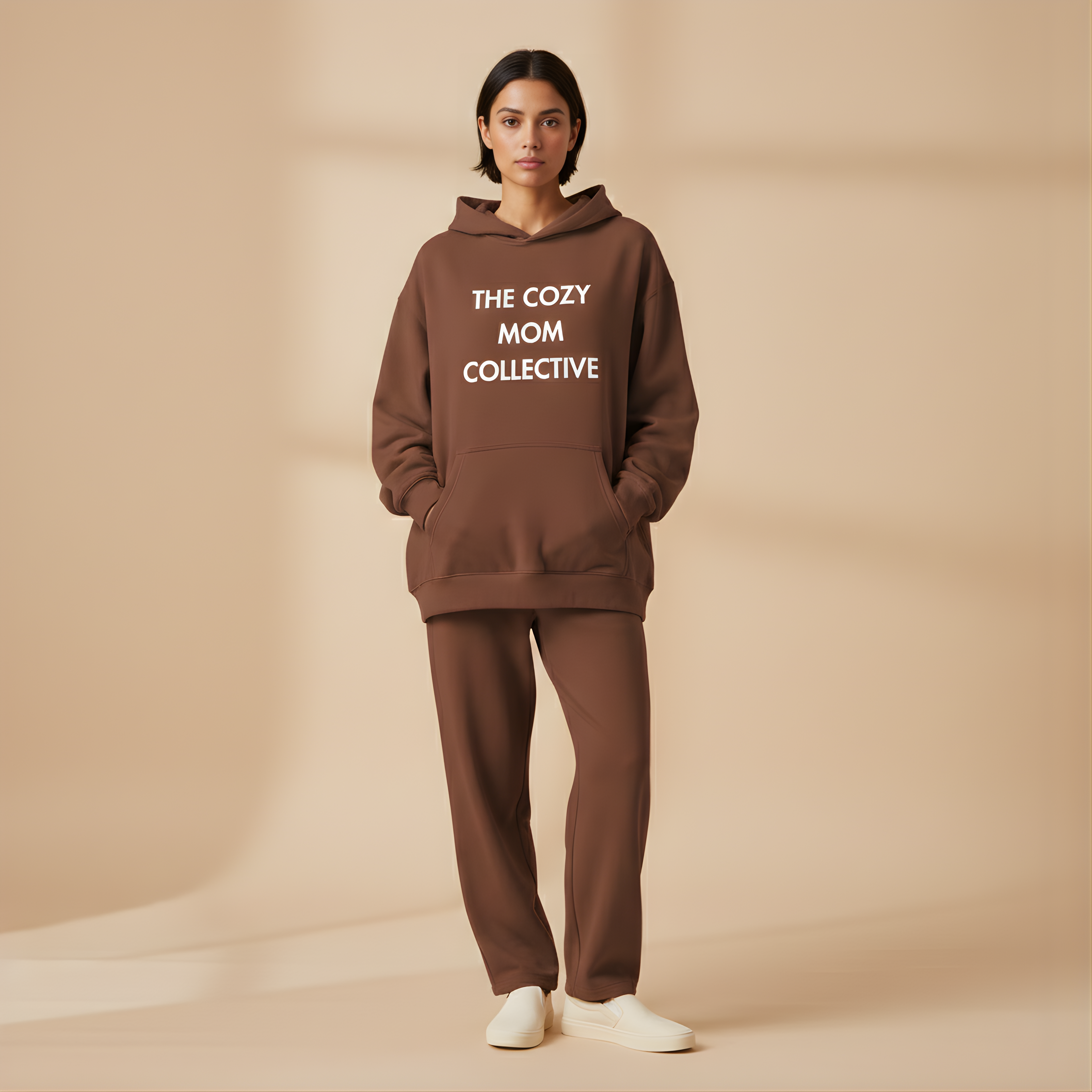 The Cozy Mom Collective Oversized Hoodie — Cocoa
