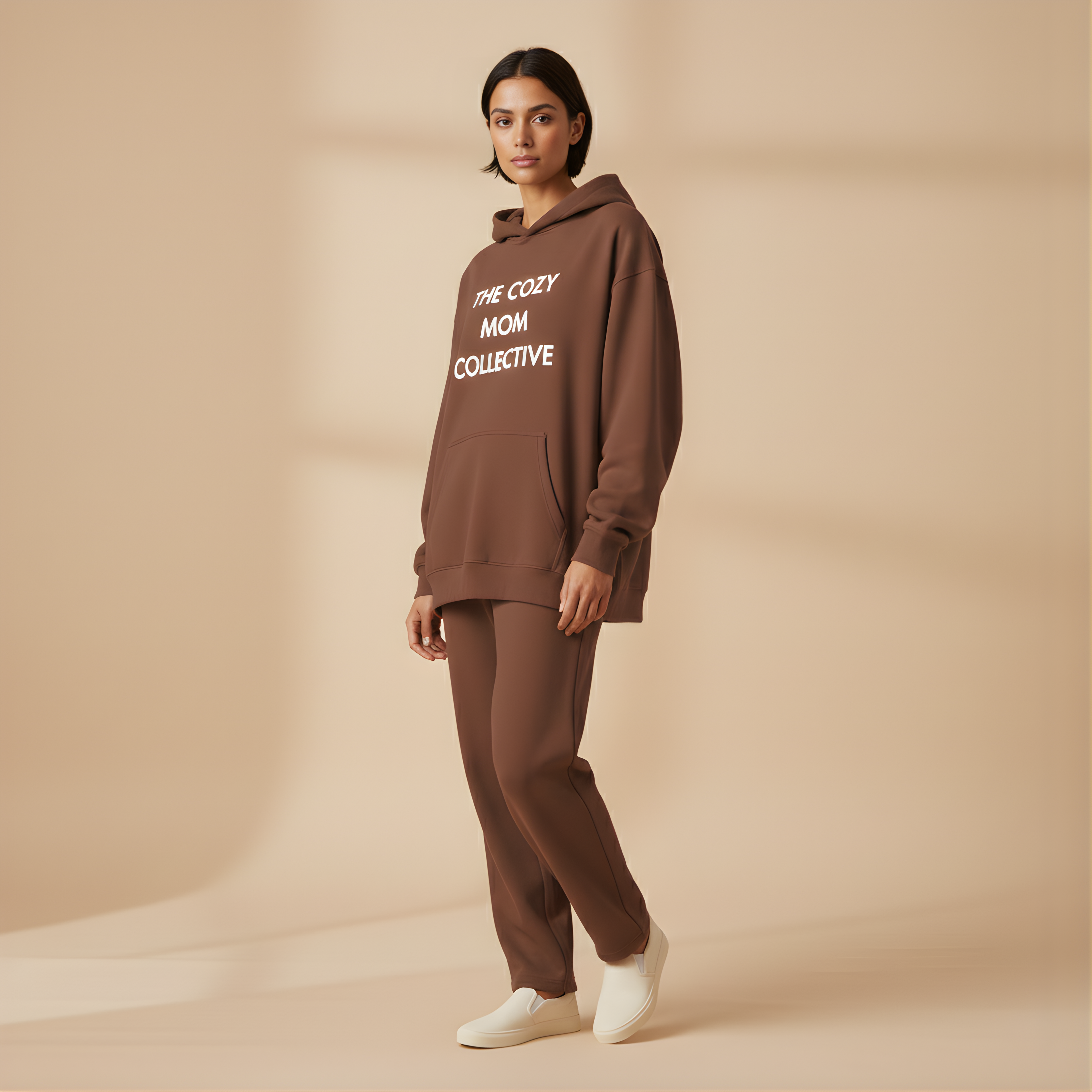 The Cozy Mom Collective Oversized Hoodie — Cocoa