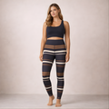 The Stripe Leggings Ink + Taupe