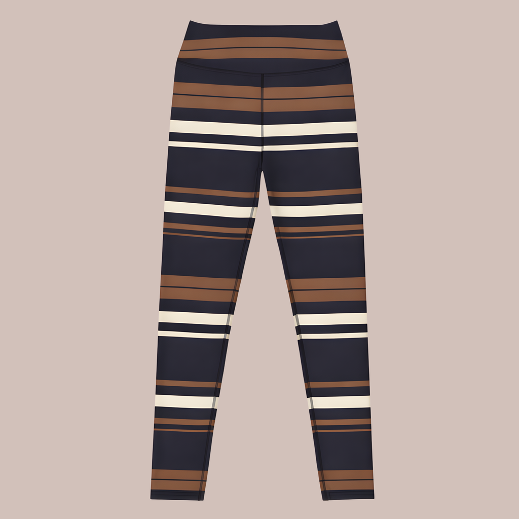 The Stripe Leggings Ink + Taupe
