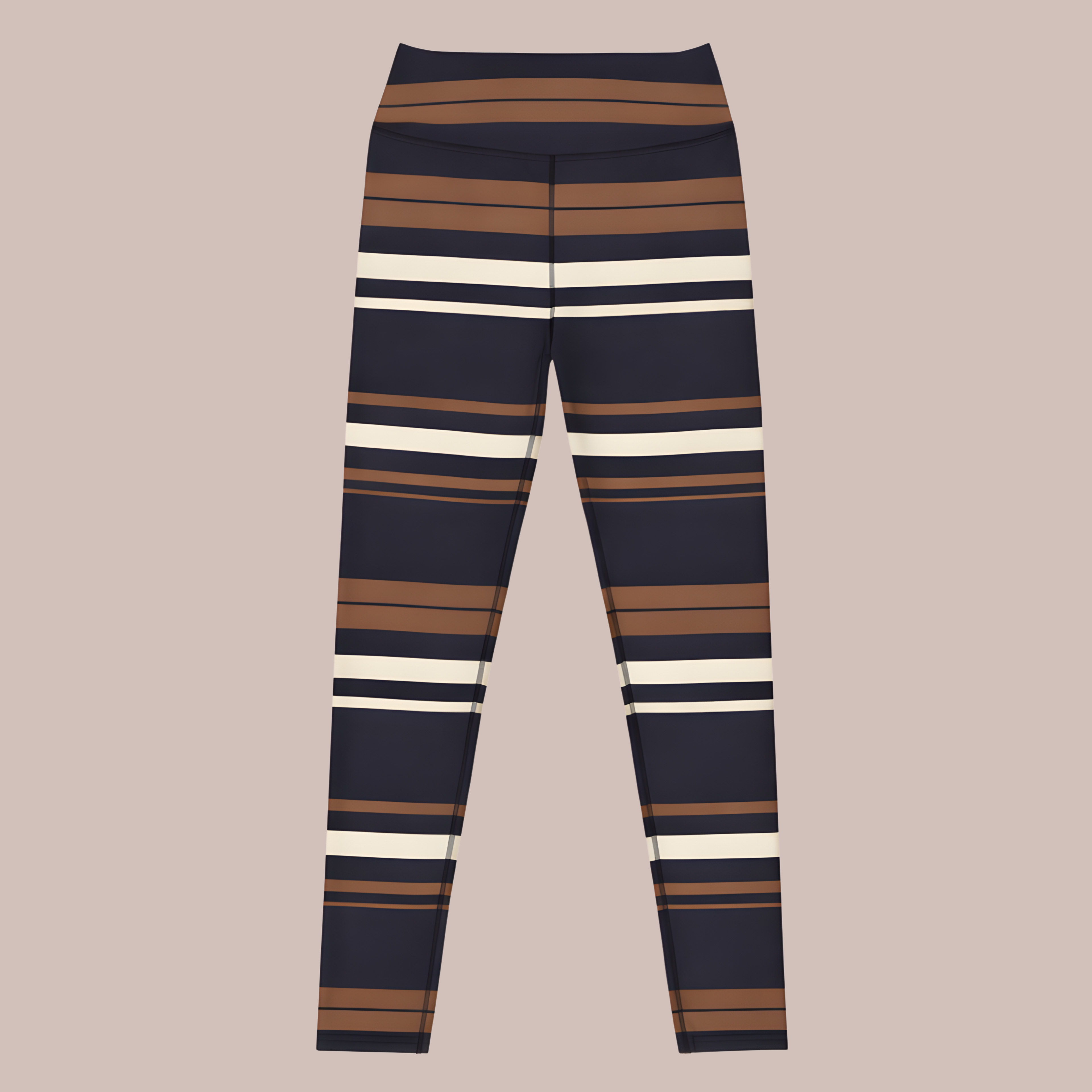The Stripe Leggings Ink + Taupe