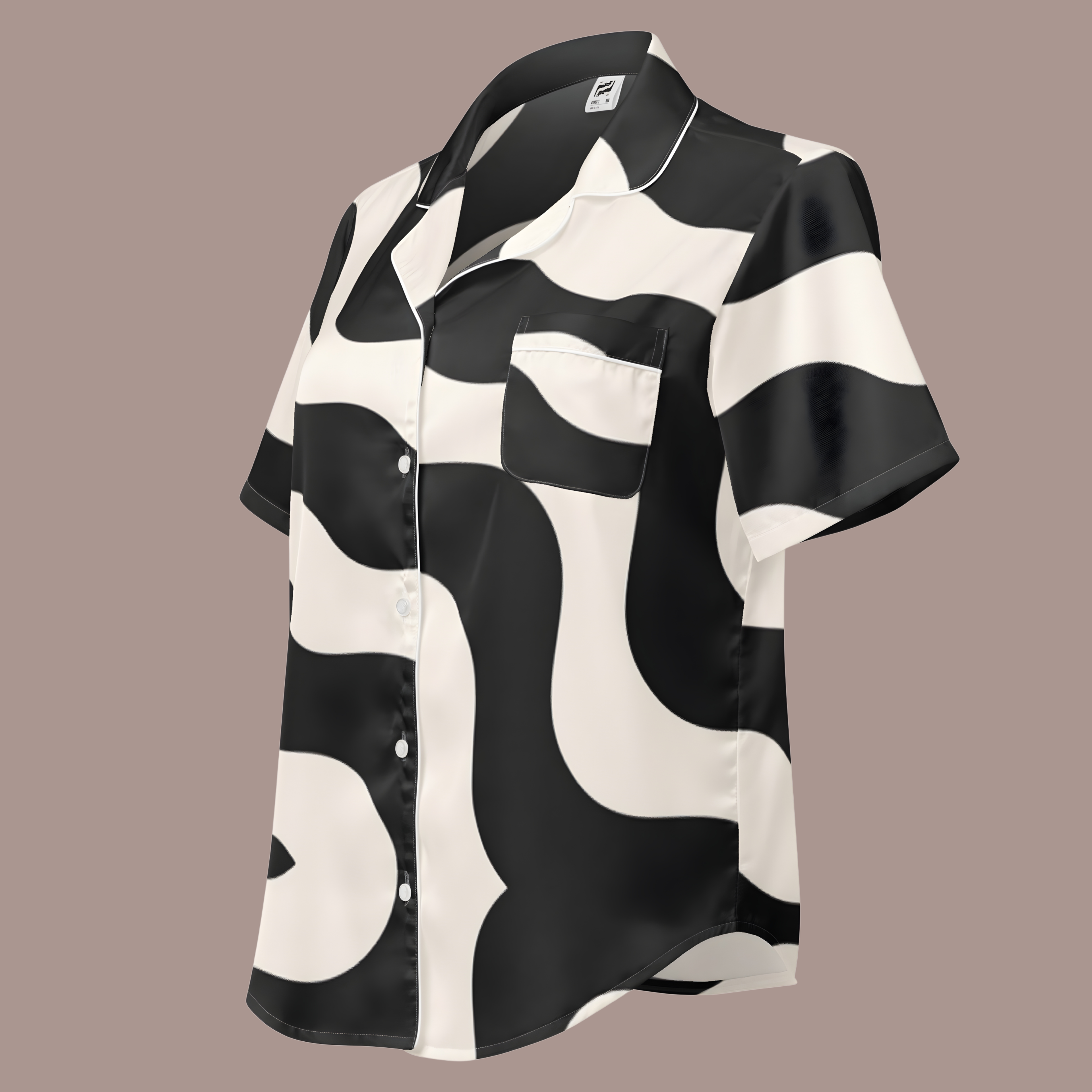 Ink Spill Satin Pajama Top